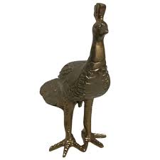 Gold Metal Cast Peacock. For Sale at Ruby Lane