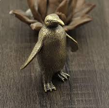 Brass Penguin Bird Figurine Small Animal Statue Office Home ...