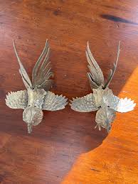 Mid 20th Century Brass Fighting Roosters- a Pair | Chairish