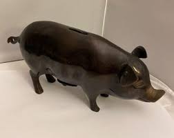 Bronze Pig Piggy Bank - Etsy