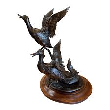 Bronze Duck Statue by Western Artist James Regimbal. 1986 ...