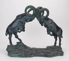 Ram Horn Sculpted Resin Candelabra