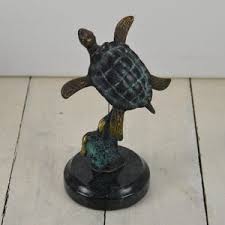 SPI San Pacific International Sea Turtle 5 3/8" Brass Bronze Sculpture on Green Marble Base, Some Green Patina, Ocean Sea Life Turtle - Etsy