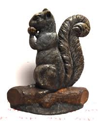 Nice Antique Cast Iron Squirrel Eating Nut Doorstop 11.25" x ...