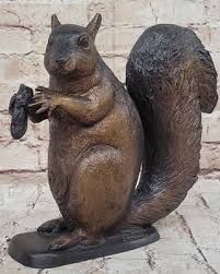 Moigniez Bronze Squirrel Figurine: Hand Made Animal ...