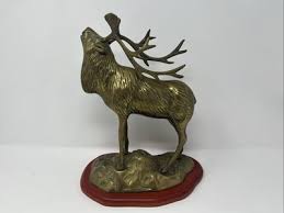 Vintage Brass Elk 12” Tall Base Is 9 1/2” Wide - 'Made In Korea' | eBay