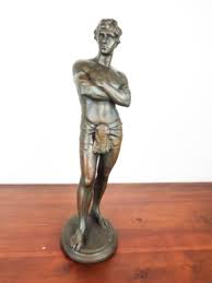 Large 1920s 30s Bronzed Plaster Sculpture 20" The Young Athlete Pers Hasselberg | eBay