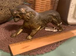 Vintage Brass Battle Cat Figure Statue Animal - Etsy