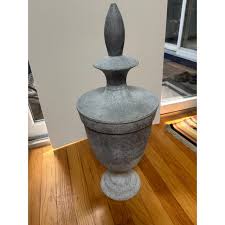 Vintage Regency-Style Metal Garden Urn | Chairish