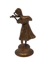 Brass Figurine Of Girl Playing Violin 8" | eBay
