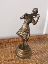 Bronze Figure of a Woman With Violin - Etsy