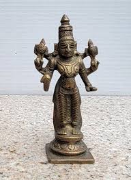 Brass Hindu Statue of God Vishnu - 4.75"h - Etsy