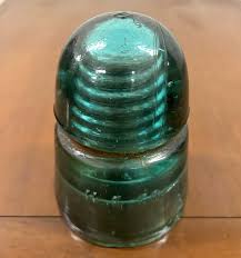 Vintage Aqua or Teal Glass Insulator | Chairish