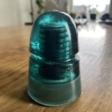 Vintage Antique Blue Green Aqua 1 on top Beehive Glass ...