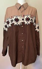 Vintage Brooks And Dunn Panhandle Slim Shirt Pearl Snap Western Aztec Print XXL | eBay