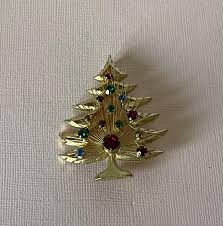 Vintage Christmas Tree Brooch, Signed Brooks Christmas Tree ...