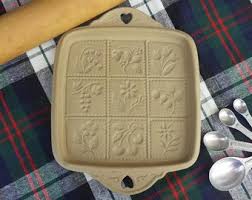 Vintage Shortbread Mold Stoneware Brown Bag Cookie Art 1988 ...