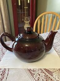 Vtg Crazy Mountain Two Tone Brown Floral Teapot - White Flowers Are Raised | eBay
