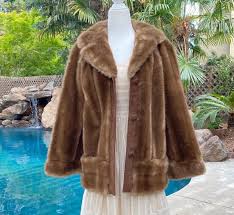 1960s Lilli Ann Faux Fur Coat Vintage Brown Made In England Medium | eBay