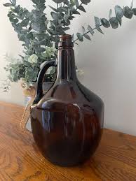 Vintage Brown Glass Handle Bourbon Jug Half Gallon - Etsy