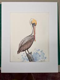 Giclee Prints of Original Watercolor of Brown Pelican "Perry ...