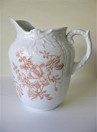 Antique 1876 LARGE Brown Transferware Stone China Basin ...