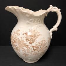 Sold at Auction: Brown Transferware Pitcher, Wheeling ...