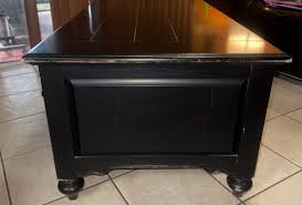 Wooden Dark Brown Concealment Center Table With 4 Drawers ...