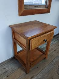 Rustic Cherry Wood End Table - Farmhouse Style Couch Arm ...