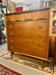 Midcentury Modern Broyhill Brasilia Five Drawer Tallboy Dresser