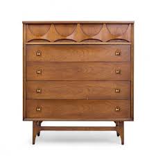 Broyhill Brasilia Mid Century Walnut and Brass Highboy Dresser | eBay