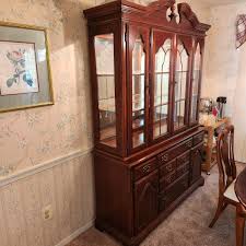 American Drew China Hutch Cabinet w 3 level lighting 2 Pieces | EstateSales.org