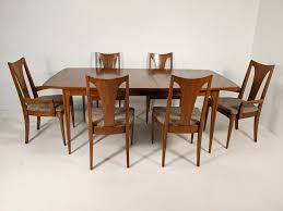 Mid Century Modern Walnut Dining Set, Table and Six Chairs ...