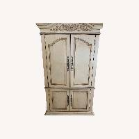 TV Armoire- Natural Wood - AptDeco