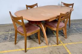 Heywood Wakefield Dining Set with Triple Wishbone Table - 6 ...
