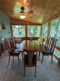 Broyhill Sculptra Dining Set | 6 Chairs Table with 3 Leaves | Mid Cent – A Little More Like Home