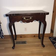 Bombay Company Queen Anne Mahogany Wood Game Card Fold Over ...