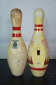 2 Vintage Bowling Pins AMF Pinspotters Inc & Birthday Wall ...