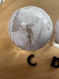 Dendritic Snow White Agate Sphere With Lots of DRUZY!!!!! - Etsy