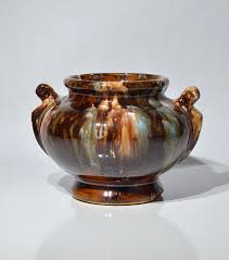 McCoy Brown Onyx Jardiniere ca. 1930's (Sold) - Only Clay