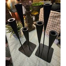 Pair of Vintage Hammered 3 Arm Wrought Iron Candelabras | Chairish