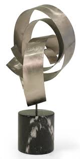 Satin Steel Ribbon Sculpture by Curtis Jere at 1stDibs ...