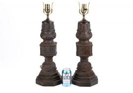 Pair of Antique Cast Iron Elements as Table Lamps For Sale ...
