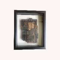 Framed Vintage Letterpress Wood Type Collage - AptDeco