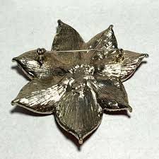 Vintage Red Rhinestone Poinsettia Flower Lapel Pin Brooch | eBay