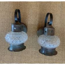 1920s Copper and Bubble Glass Sconces - a Pair | Chairish