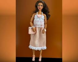 Handmade Curvy Barbie Doll Clothes: Lace Top, Orange Skirt ...