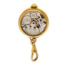 Vintage 1950 Bucherer Guilt Ball Pendant Watch Crystal Back ...