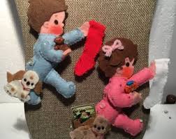 Stocking Hanging Fun Handmade Stuffed Felt Holiday Figurine ...