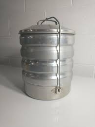 Vintage Aluminum Metal 5 Tier Stacking Picnic Basket Pie ...